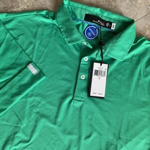 RLX Ralph Lauren Men's Green Moisture Wicking Short Sleeve Polo Shirt L NWT